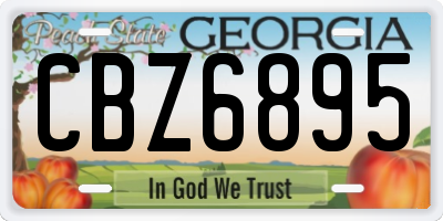 GA license plate CBZ6895