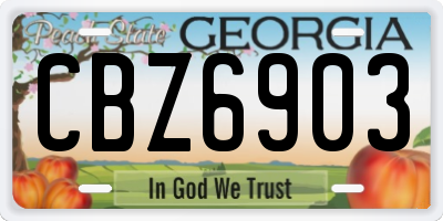GA license plate CBZ6903