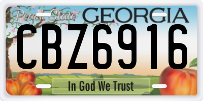 GA license plate CBZ6916