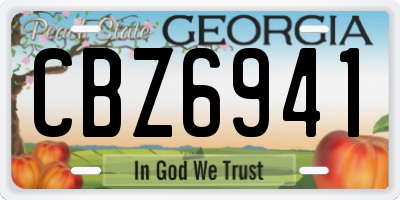 GA license plate CBZ6941