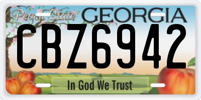 GA license plate CBZ6942