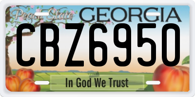 GA license plate CBZ6950