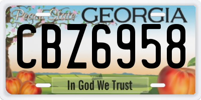 GA license plate CBZ6958