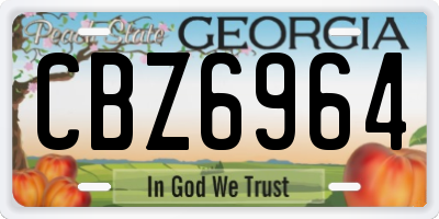 GA license plate CBZ6964
