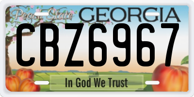 GA license plate CBZ6967