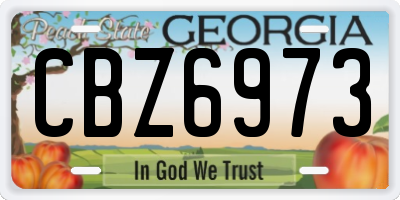 GA license plate CBZ6973