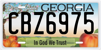 GA license plate CBZ6975