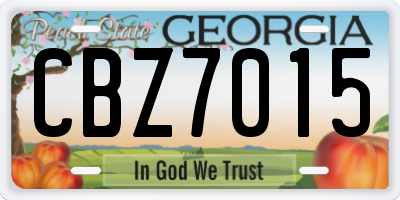 GA license plate CBZ7015