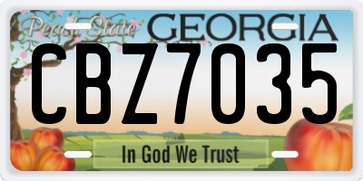 GA license plate CBZ7035