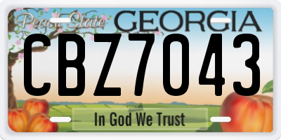 GA license plate CBZ7043