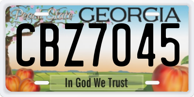 GA license plate CBZ7045