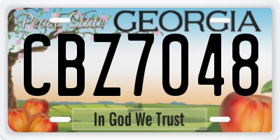 GA license plate CBZ7048