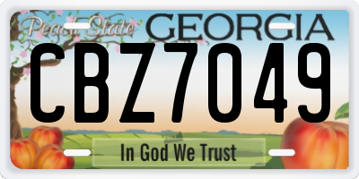 GA license plate CBZ7049