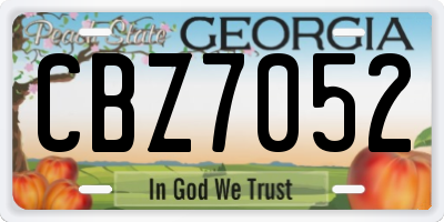 GA license plate CBZ7052