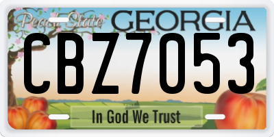 GA license plate CBZ7053