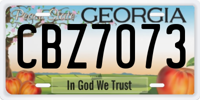 GA license plate CBZ7073