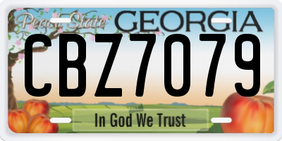 GA license plate CBZ7079
