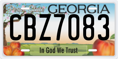 GA license plate CBZ7083
