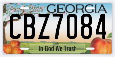 GA license plate CBZ7084