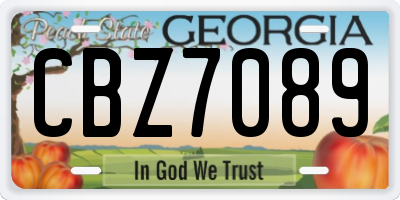 GA license plate CBZ7089