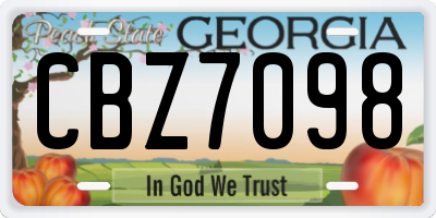 GA license plate CBZ7098