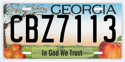 GA license plate CBZ7113