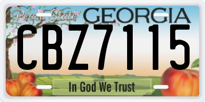 GA license plate CBZ7115