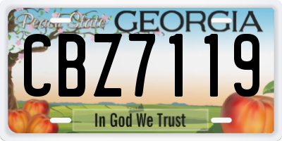 GA license plate CBZ7119