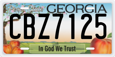 GA license plate CBZ7125