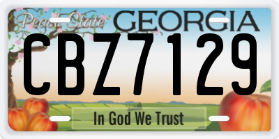 GA license plate CBZ7129