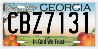 GA license plate CBZ7131