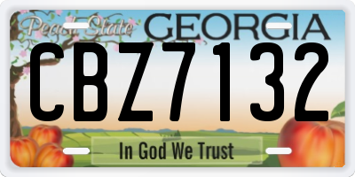 GA license plate CBZ7132