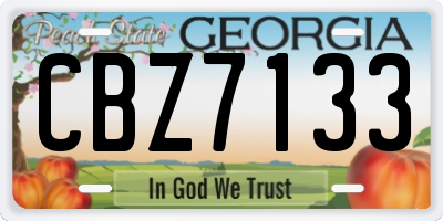 GA license plate CBZ7133