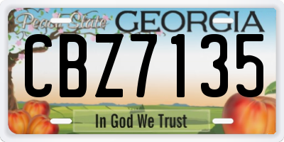 GA license plate CBZ7135