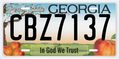 GA license plate CBZ7137
