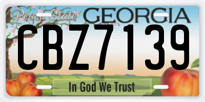 GA license plate CBZ7139