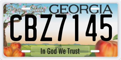 GA license plate CBZ7145