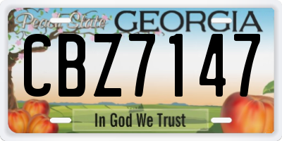 GA license plate CBZ7147