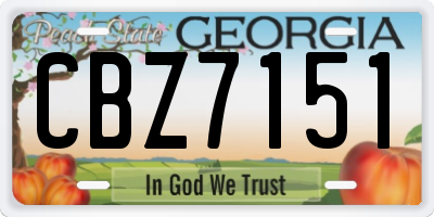 GA license plate CBZ7151