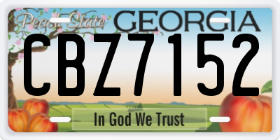 GA license plate CBZ7152