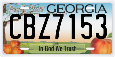 GA license plate CBZ7153