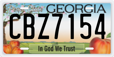 GA license plate CBZ7154