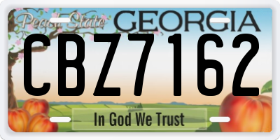 GA license plate CBZ7162