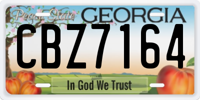 GA license plate CBZ7164