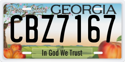 GA license plate CBZ7167