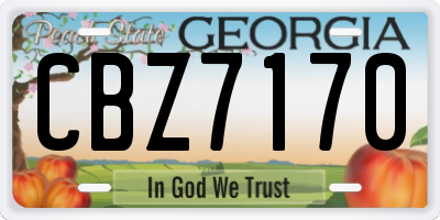 GA license plate CBZ7170