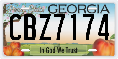 GA license plate CBZ7174