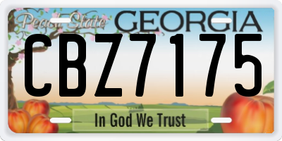 GA license plate CBZ7175