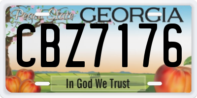 GA license plate CBZ7176