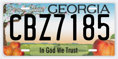 GA license plate CBZ7185